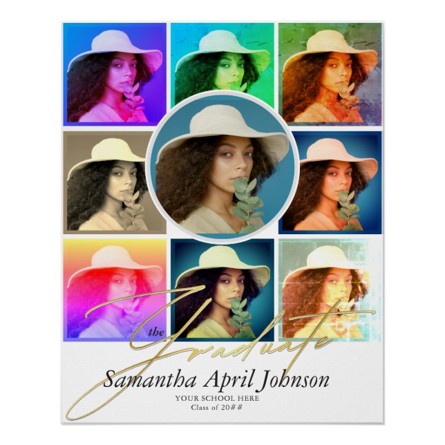 Poster Magazine Pop Art Retro Diptych Graduation Photo (Devant)