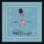 Poster Magic and Wonder Christmas Snowman Blue ID440<br><div class="desc">Belle affiche minimaliste de Noël brillante avec un bonhomme de neige stylisé encadré en blanc sur un arrière - plan bleu cadet parsemé de flocons de neige et d'étoiles. La typographie branchée de 'Magic and Wonder' complète le design. Ajoutez un nom à personnaliser si vous le souhaitez. Recherchez ID440 pour...</div>