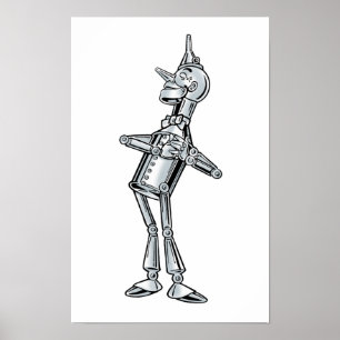 Poster Magicien vintage de Oz, Tinman sourire heureux a u
