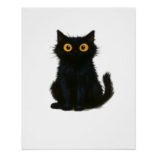 Poster Magie de chat noir � Art de chat Halloween mignon