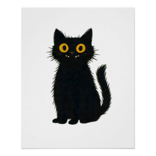Poster Magie de Chat Noir � Art de Chat Mystique et Hallo