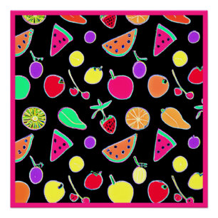 Poster Magie de néon tropique radiant