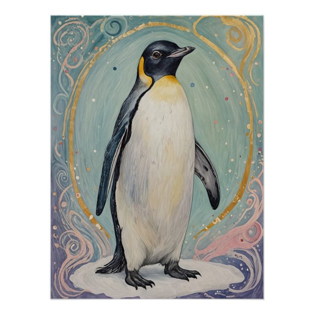 Poster Magique Pastel Penguin (Devant)
