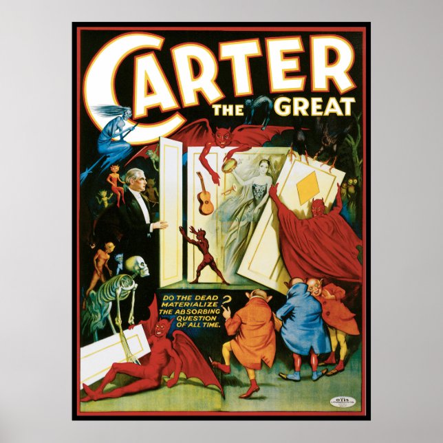 Poster magique vintage, Magicien Carter le grand (Devant)