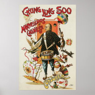 Poster magique vintage, Magicien Chung Ling Soo