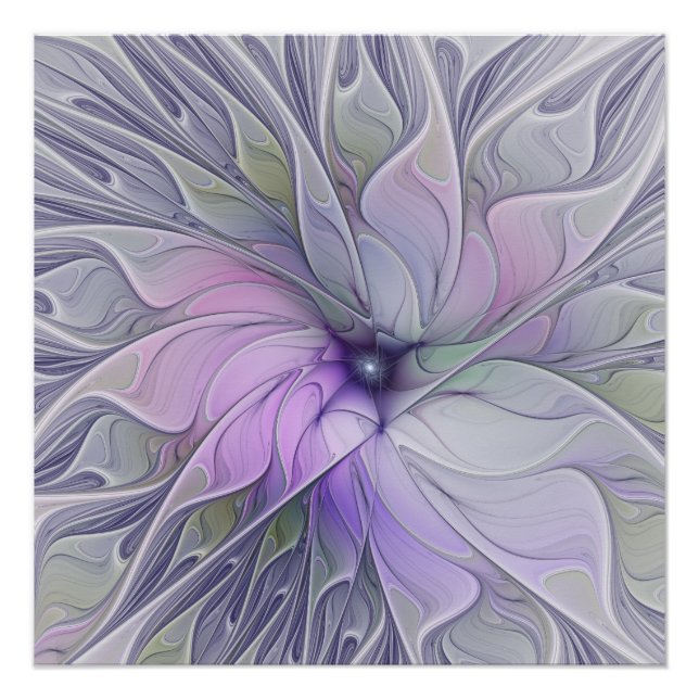 Poster Magnifique beauté moderne abstraite art fractal fl (Devant)