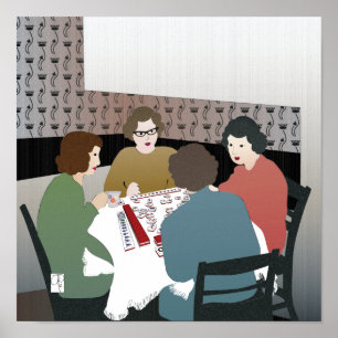 Poster Mah Jongg Retro