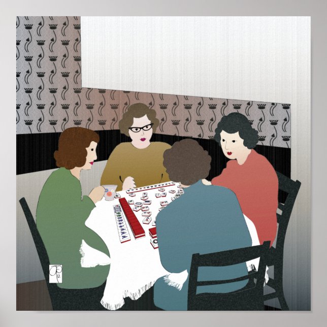 Poster Mah Jongg Retro (Devant)