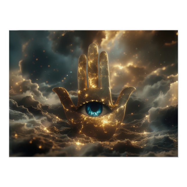 POSTER MAIN DE FATIMA – MAIN DE HAMSA – ZEN BOUDDHISME  (Devant)