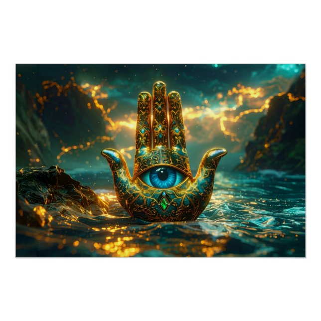 POSTER MAIN DE HAMSA – MAIN DE FATIMA – ZEN BOUDDHISME (Devant)