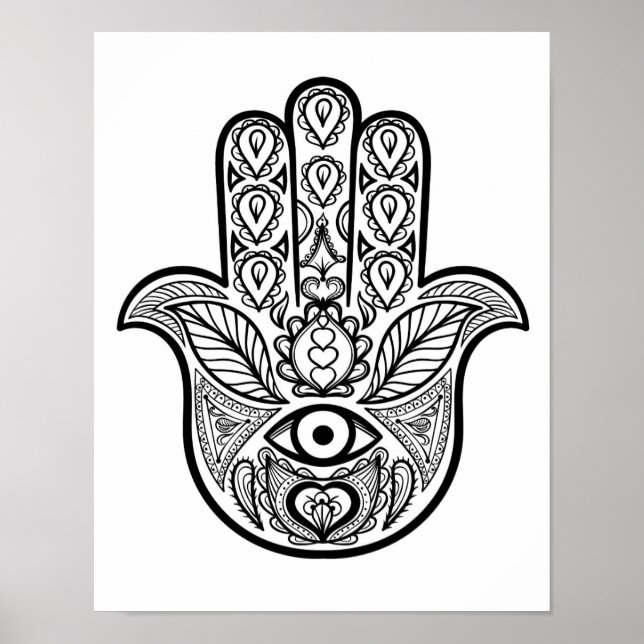 Poster Main Hamsa 2 inspirée (Devant)