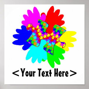 Poster Main Personnalisable Et Pièce De Puzzle Étonnant