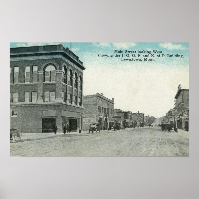 Poster Main Street Look WestLewiston, MT (Devant)
