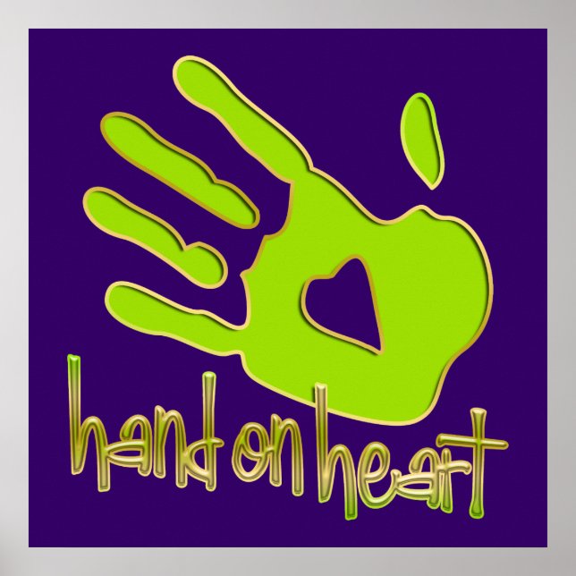 Poster main sur coeur (Devant)