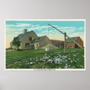 Poster MaineVue d'une ancienne ferme de la Nouvelle-Angle