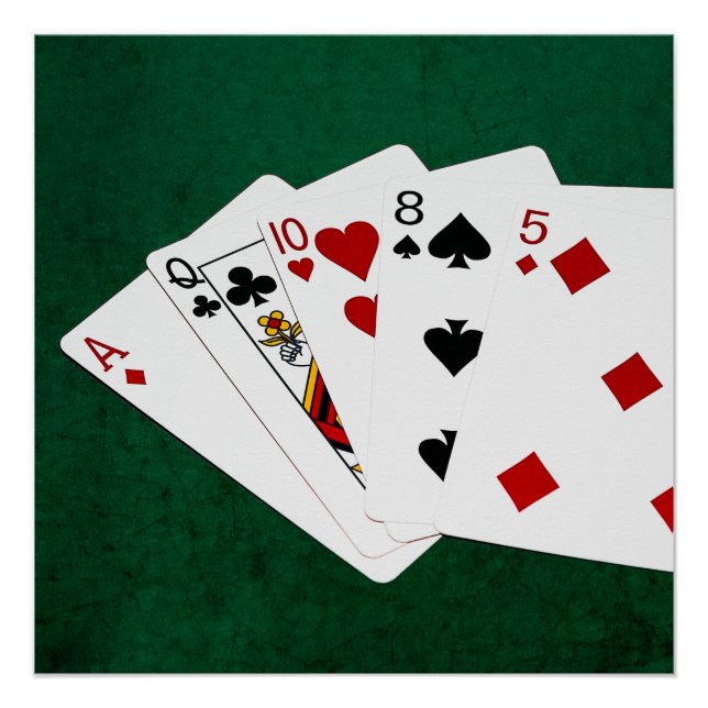 Poster Mains de poker - Carte haute - As (Devant)