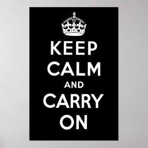 Poster Maintenez calme et continuez l'affiche - noir