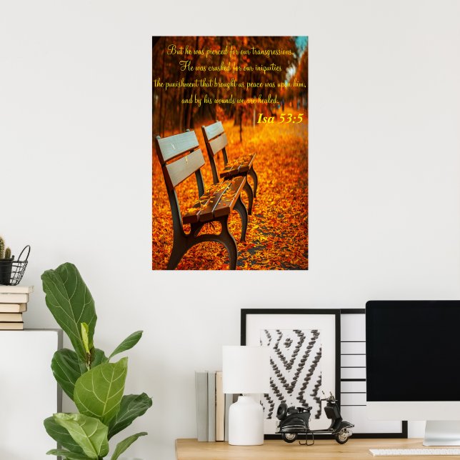 Poster Mais il a été transpercé pour nos transgressions (Bureau à domicile)