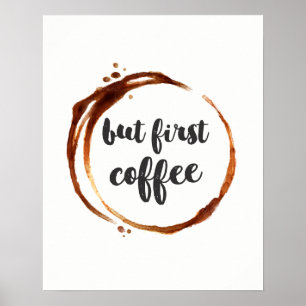 Poster Mais la première typographie du café cite une affi