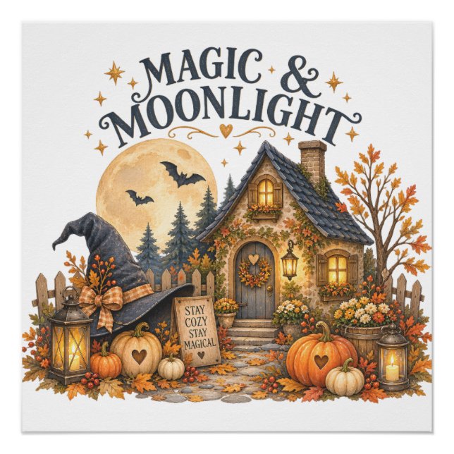 Poster Maison de Magie et de Clair de Lune Décoration de  (Devant)