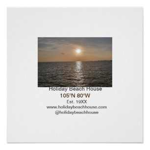 Poster Maison de plage de vacances longitude latitude est