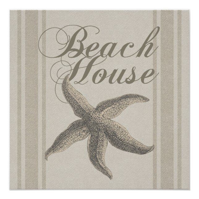 Poster Maison de plage Starfish Bord de mer Côté côte (Devant)