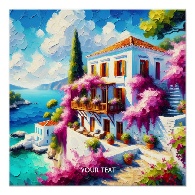 Poster Maison de villa de mer mignonne fantastique (Devant)