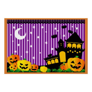 Poster Maison hantée d'Halloween