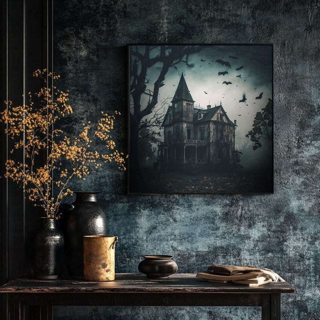 Poster Maison Hantée - Halloween Éffrayant Imprime (Créateur téléchargé)