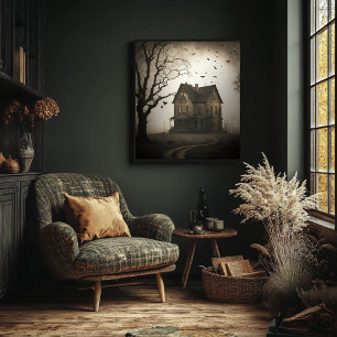 Poster Maison Hantée - Halloween Éffrayant Imprime
