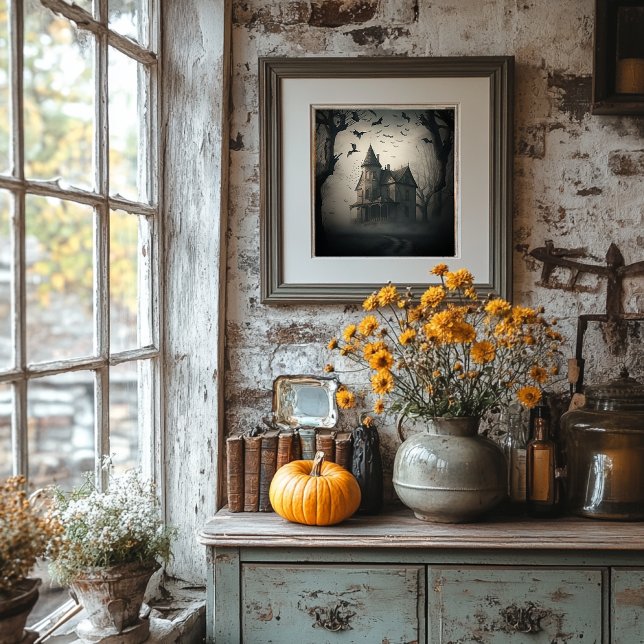 Poster Maison Hantée - Halloween Éffrayant Imprime (Créateur téléchargé)