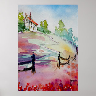 Poster Maison Sur La Colline Poster/Imprimer