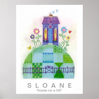 Poster maison sur une colline