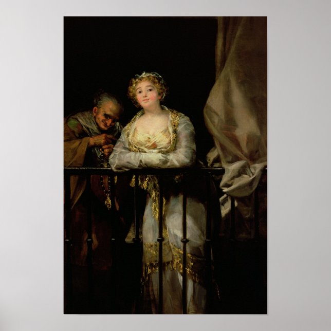 Poster Maja et Celestina sur un balcon, 1805-12 (Devant)