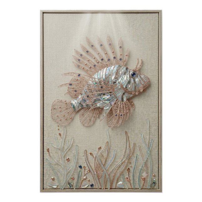 Poster Majestic Lionfish Ocean Wall Art (Devant)