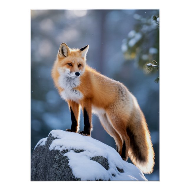 Poster Majestic Winter Fox photographie (Devant)