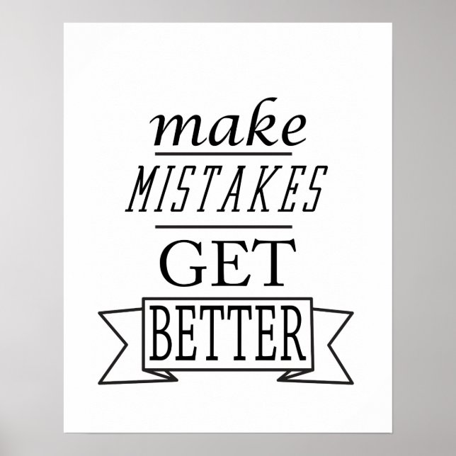 Poster make mistakes get better (Devant)
