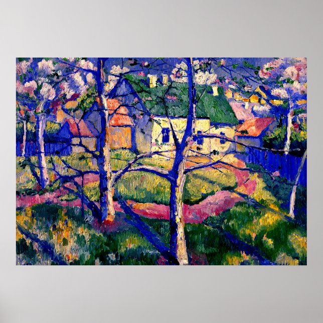 Poster Malevich - Pommes en fleurs (Devant)