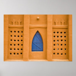 Poster Mali, Segou. Bâtiment traditionnel en briques de b