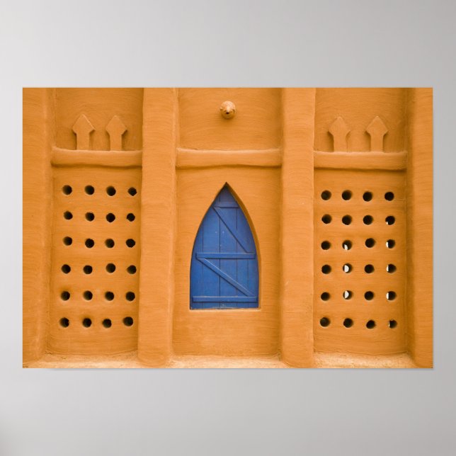 Poster Mali, Segou. Bâtiment traditionnel en briques de b (Devant)