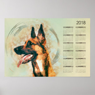Poster Malinois de Belgique - Malines - Calendrier 2018