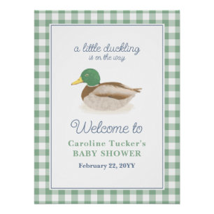 Poster Mallard Canard Canard Pays Baby shower de chasse