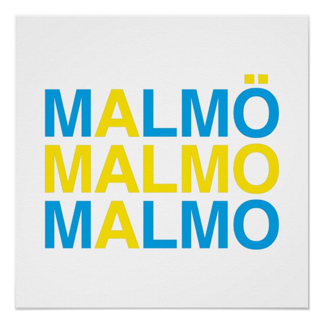 Poster MALMO Swedish Flag (Devant)
