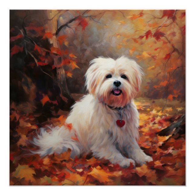 Poster Malti Tzu à l'automne Feuilles automne Inspire (Devant)