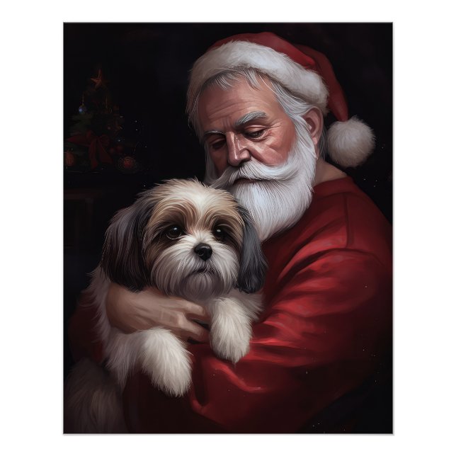 Poster Malti Tzu Avec Noël Festif Du Père Noël (Devant)