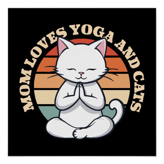 Poster  Maman aime les chats et le yoga (Devant)