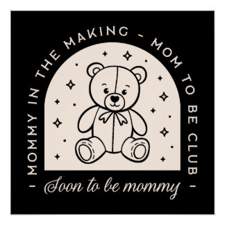 Poster Maman bientôt être maman enceinte club noir