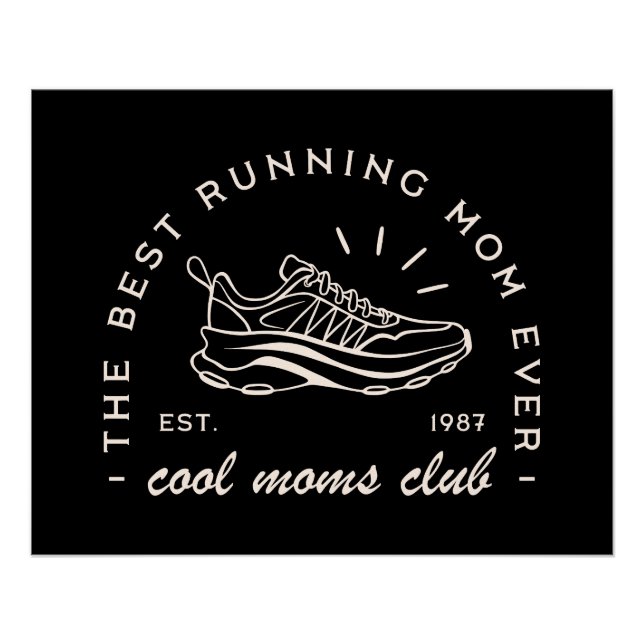Poster Maman club de course de marathonien athlétisme (Devant)
