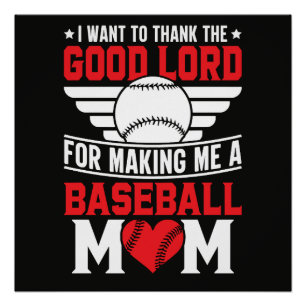 Poster Maman de baseball Parent sportif Maman de jour de