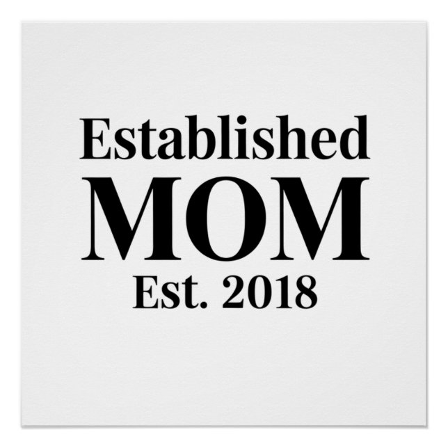 Poster Maman établie Établie en 2018 Conception de cadeau (Devant)